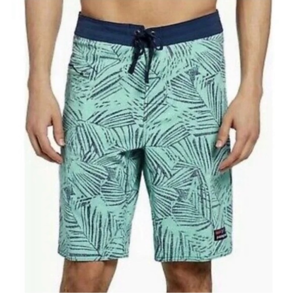 Patagonia Other - Patagonia Wavefarer Rain Fern Speckle Vjosa Green Boardshorts, Sz 30